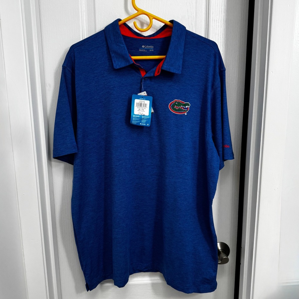 Columbia Men's‎ Florida Gators Blue Tech Trail Polo - NWT!
